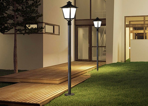 LED Decorative Post Top Light with Photocell- 30 Watt - 3600 Lumens - 5000K Daylight - 120-277V - Bronze - Fits Up to 3 Inch Pole Top