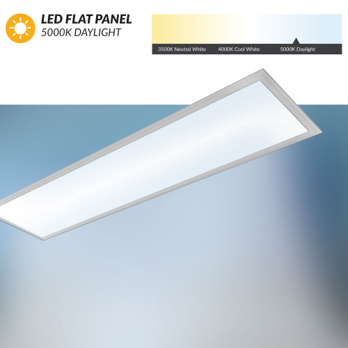1x4 LED Flat Panel - 40 Watt - 4000 Lumens - 35K/40K/50K Color Selectable - 120-277V - Dimmable - With Surface Mount Kit