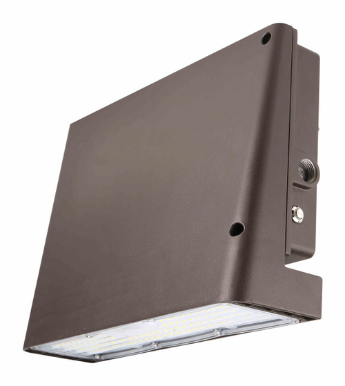 Slim Full Cut Off LED Wall Pack Fixture - 38 Watt - 5000K Daylight - 5700 Lumens - With Emergency Battery