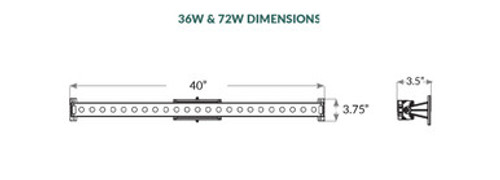 RGBW Black Linear Flood Light 72 Watt App Controlled With Half Glare Shield