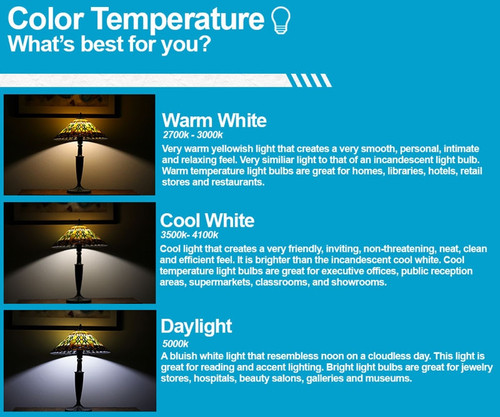 14 Inch LED Mushroom Light - 20 Watt - 1550 Lumens - Color Temperature Selectable 30/40/50K  - 120/277V - Dimmable - White