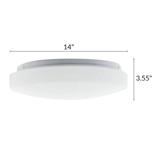 14 Inch LED Mushroom Light - 20 Watt - 1330 Lumens - Color Temperature Selectable 30/40/50K  - 120V - Dimmable - White