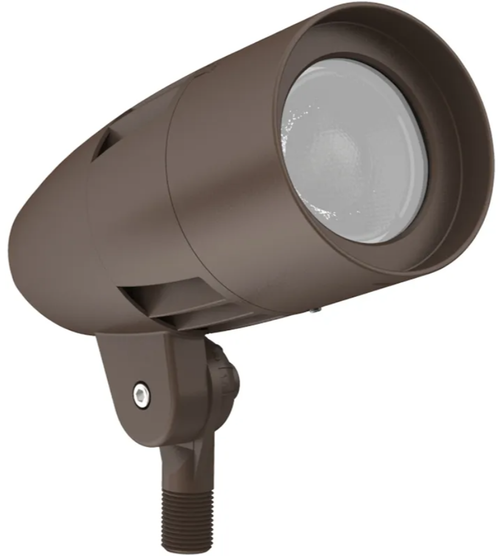 LED Adjustable Bullet With Photocell - Wattage Selectable 10W/20W/30W - 12V - Color Temperature Selectable 30K/40K/50K  - Knuckle/Stake Mount - Bronze Finish