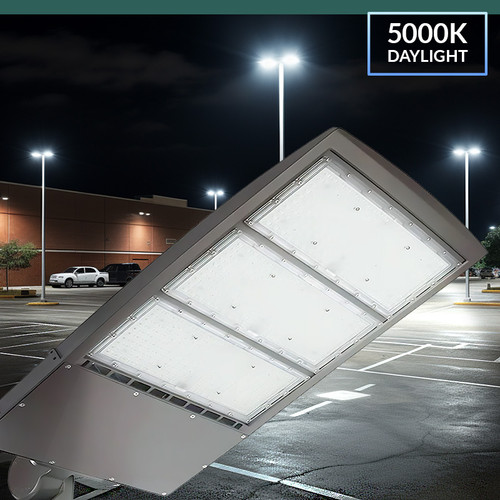 LED Parking Lot Area Light - 450W - 5000K Daylight - 60750 Max Lumens - 480V - Pole Mount