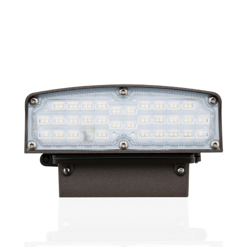 LED Adjustable Cutoff Wall Pack - Watt Selectable 120/100/80/50W - Max 15000 Lumens - Color Selectable 30K/40K/50K/57K - 120-277V - Bronze Finish