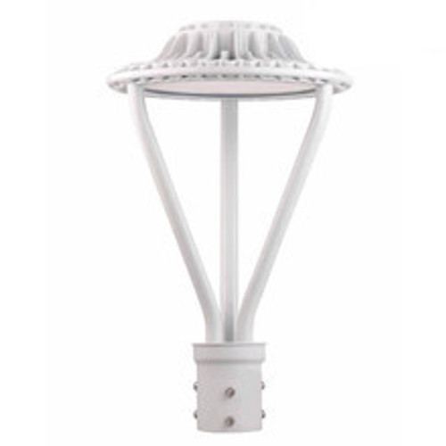 LED Post Top Light - Selectable 75/100/150 Watt - 9750-19500 Lumens - Color Selectable 30K/50K - 120-277V - White - Fits Up to 3 Inch Pole Top