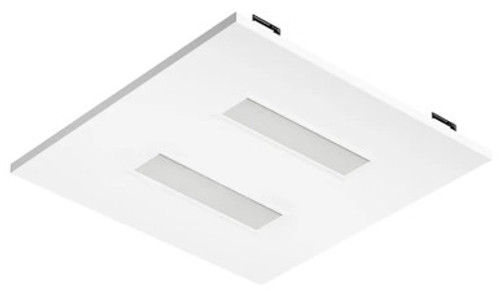 2X2 LED Drop In T-Bar Light - With Emergency Battery Back-Up - 20W - 120-277V -  Color Temperature Selectable 30K/35K/40K/50K - Frosted Lens - Dimmable - White Finish