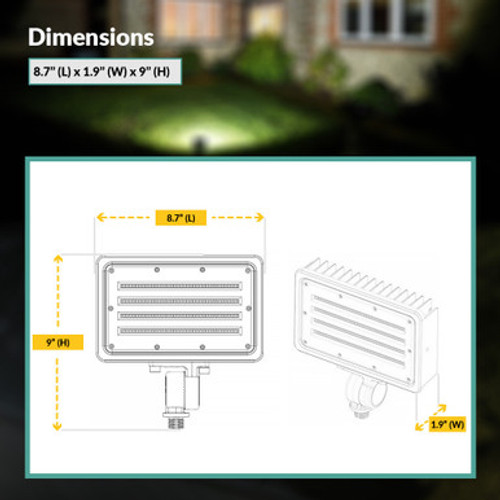 LED Outdoor Flood Lights - 31 Watt - Knuckle Mount - 4000 Lumens - Color Selectable 35K/40/50K - 120-277V - Bronze Finish