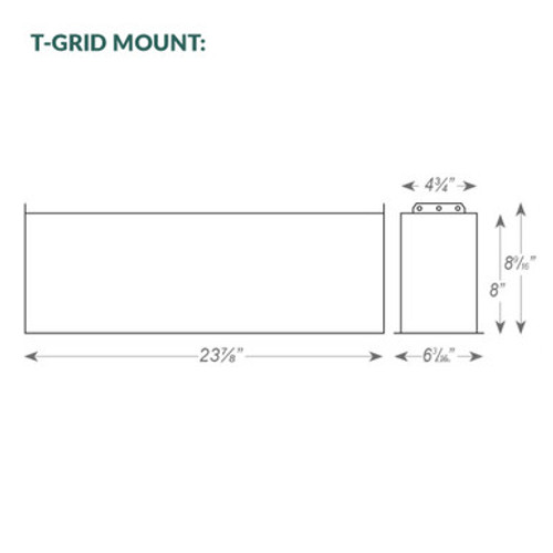 Mini Emergency Battery Back-Up Inverter - Max Load 220W 277V Only - Drop Ceiling Grid Mount - White Finish