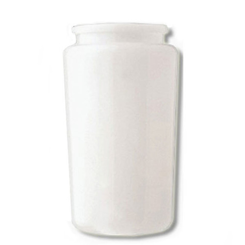 8 Inch Plastic Cylinder Plain Lip Opening White Opal Lexan