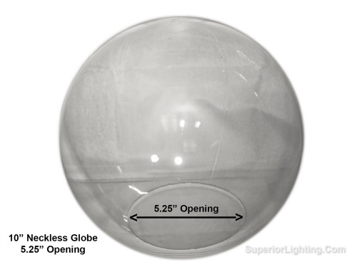 10 Inch Plastic Globe Neckless Opening Clear Acrylic