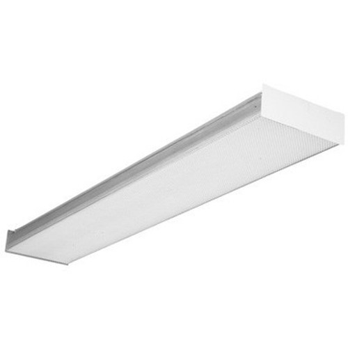 Lithonia Lighting - Fluorescent fixtures - Square basket wraparound is ideal applications that require the clean appearance of a flat-bottom diffuser. Provides high light levels for storage rooms, offices or retail applications. - Model SB 4 32 120 1/4 RE