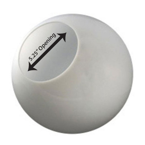 18 Inch Plastic Globe Neckless Opening White Acrylic