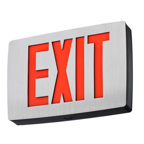 Lithonia Lighting - Emergency exit illuminated sign - Quantum die cast aluminum exit, compact housing, Double face, Red, Emergency, Maintenance free nickel-cadmium battery, SKU - 109PV5 - Model LQC 2 R EL N