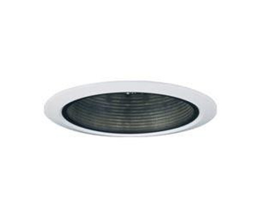 4 IN black baffle, white flange trim,