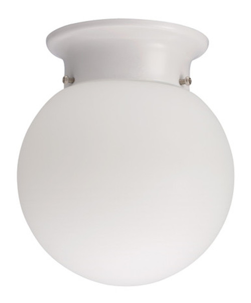 Lithonia Lighting - Decorative ceiling or flush mount fixture - Globe Flush Mount 6 in. 1-13W Compact Integrated Spiral lamp, White finish, SKU - 158PKR - Model 11981 WH M4