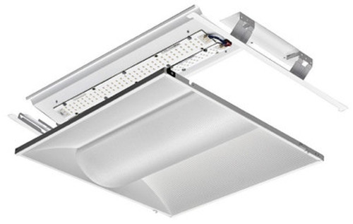 Lithonia Lighting 2VTL2RT 20L ADP EZ1 LP835 - LED 2x2 Volumetric Architectural Fixture, white lower bracket, Nominal 2000 lumens, Acrylic diffuser, linear prismatic lens, eldoLED dimming 1pct, 80+ CRI, 3500K, SKU - 229CCE - 2VTL2RT 20L ADP EZ1 LP835