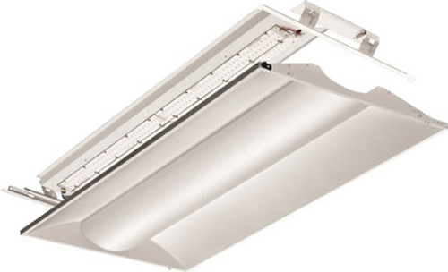 Lithonia Lighting 2VTL4RT 30L ADP EZ1 LP835 - LED 2x4 Volumetric Architectural Fixture, white lower bracket, Nominal 3000 lumens, Acrylic diffuser, linear prismatic lens, eldoLED dimming 1pct, 80+ CRI, 3500K, SKU - 229TTC - 2VTL4RT 30L ADP EZ1 LP835