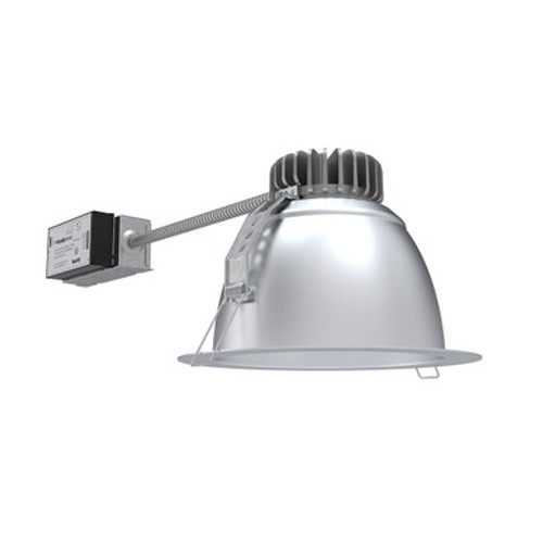 LBR 8IN Round Retrofit Housing, Switchable lumens  2000LM, 2500LM, and 3000LM, Switchable CCT  3000K, 3500K, 4000K, and 5000K, Clear, Semi-Specular Chrome Trim, Medium Wide Light Distribution (1.0 s/mh), Multi-Volt, Universal Dimming to 10% 0-10V - Model LBR8 ALO3 SWW1 AR LSS MWD MVOLT UGZ