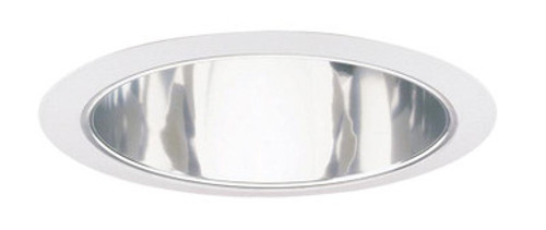 Juno - Downlighting Fixtures - 6IN Downlight Shallow Cone Trim, Clear Alzak, White Trim Ring - Model 247S CWH