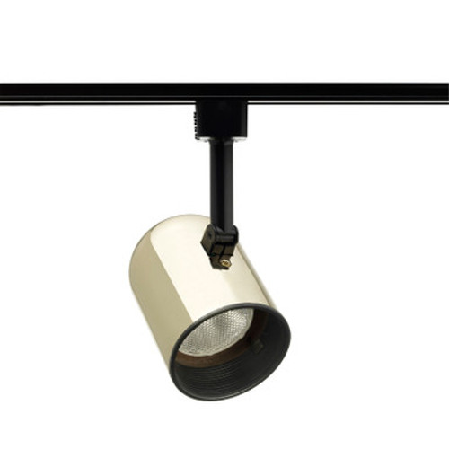 Lithonia Lighting R501 BLB PB - Trac-Lites Round Back Cylinder with Baffle R20/PAR20, Black Baffle, Polished Brass