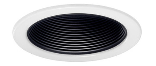 Lithonia Lighting V4034 BWH - 4IN Line Voltage Baffle Trims, Black, White Trim Ring