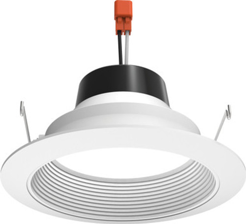 Juno - Downlighting fixtures - With Juno Retrofit 3000K Soft White LED Retrofit Downlight RLD 5-inch trim modules, upgrading your existing 5-inch recessed fixture is inexpensive and nearly as simple as replacing an incandescent lamp. Modules feature a white aluminum baffle with a built-in flange. A deeply regressed diffusing lens conceals the LEDs from direct view and provides uniform aperture luminance. - Model 5RLD G4 07LM 30K 90CRI 120 FRPC WWH M6