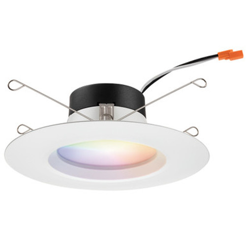 Lithonia Lighting RB56SC RGBW MW M6 - 5IN/6IN RetroBasic Connect RGBW Smooth Down-Light, Dynamic Color Red Green Blue White, Matte White