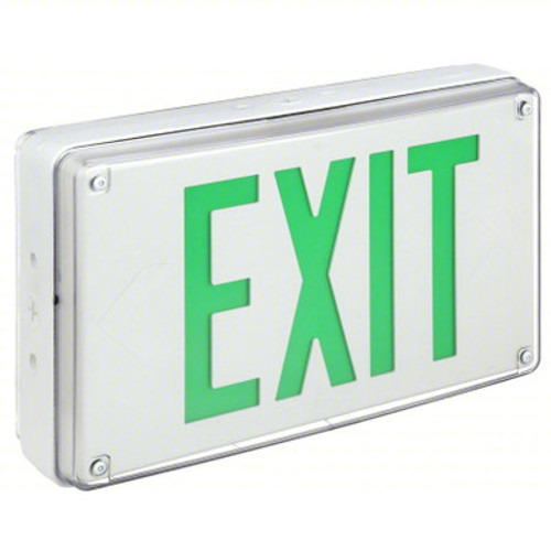 Vandal resistant, all weather conditions exit sign white green single face - LV S 1 G 120/277 EL N SD UM 4X