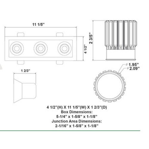 LED Architectual Light Triple Slot - 30W - 120V - Color Selectable 27K/30K/35K/40K/50K - Triac Dimmable - Frosted Lens - White Finish