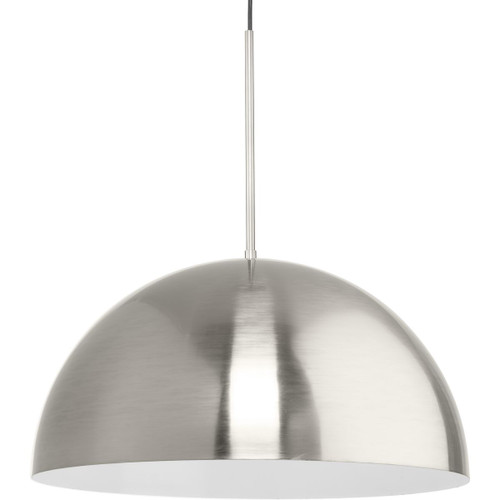 Progress Lighting Pendants Light - Perimeter Collection One-Light Brushed Nickel Mid-Century Modern Pendant with metal Shade - Model P500380-009