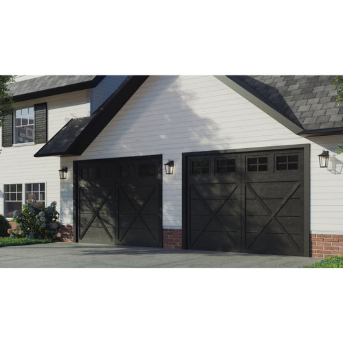 Progress Lighting Padgett Collection One-Light Transitional Textured Black Clear Seeded Glass Outdoor Wall Lantern - Wet Location Listed Application Shot Model P560308-031