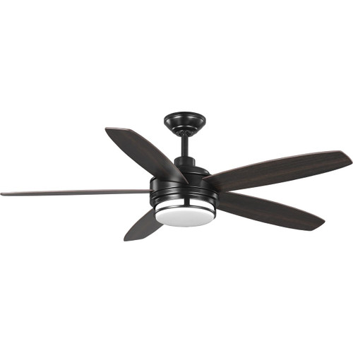 Progress Lighting Ceiling Fans Light - Albin Collection 54" Indoor/Outdoor Five-Blade Black Ceiling Fan - Model P250036-031-30