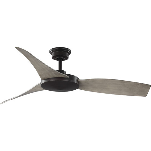 Progress Lighting Ceiling Fans Light - Spicer Collection 54" Three-Blade Antique wood/Antique Bronze Indoor/Outdoor DC Motor Contemporary Ceiling Fan - Model P250071-020