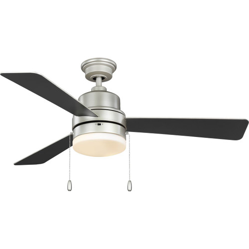 Progress Lighting Ceiling Fans Light - Trevina V 52" 3-Blade Indoor Painted Nickel ENERGY STAR Modern Ceiling Fan with Light Kit and White Opal Shade - Model P250076-152-WB