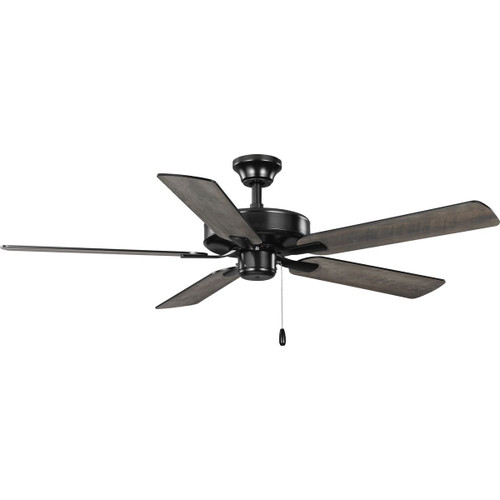 Progress Lighting Ceiling Fans Light - AirPro 52 in. Matte Black 5-Blade ENERGY STAR Rated AC Motor Transitional Ceiling Fan with Light - Model P250084-31M