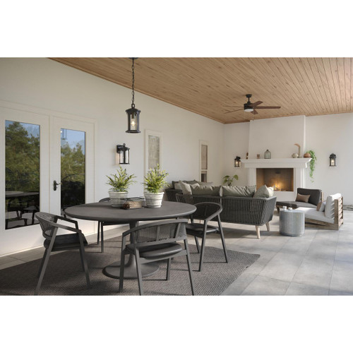 Progress Lighting Whirl Collection 60" Five Blade Ceiling Fan - Damp Location Listed Application Shot Model P2574-8030K