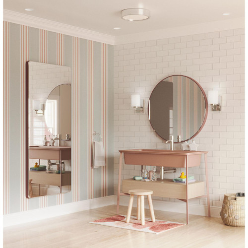 Progress Lighting Merry Collection One-Light Polished Chrome and Etched Glass Transitional Style Bath Vanity Wall Light - Damp Location Listed Application Shot Model P300327-015