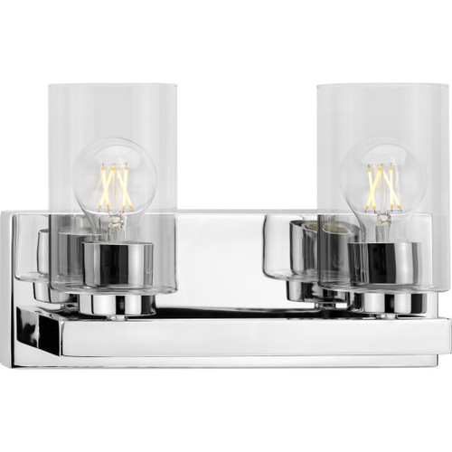 Progress Lighting Bath & Vanity Light - Goodwin Collection Two-Light Polished Chrome Modern Vanity Light with Clear Glass - Model P300387-015