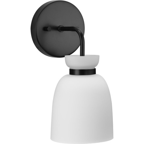 Progress Lighting Bath & Vanity Light - Lexie Collection One-Light Matte Black Contemporary Vanity Light - Model P300484-31M