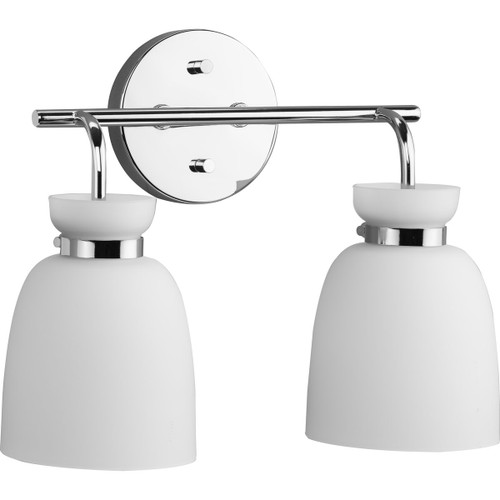 Progress Lighting Bath & Vanity Light - Lexie Collection Two-Light Polished Chrome Contemporary Vanity Light - Model P300485-015