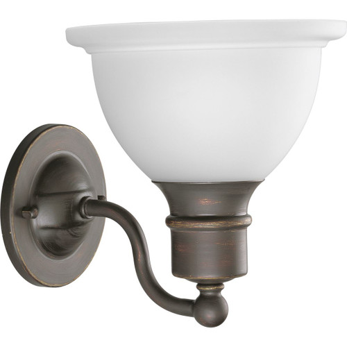 Progress Lighting Bath & Vanity Light - Madison Collection One-Light Antique Bronze Etched Glass Traditional Bath Vanity Light - Model P3161-20