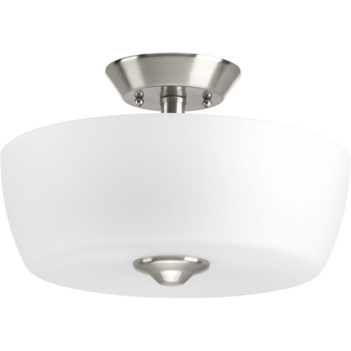 Progress Lighting Close-to-Ceiling Light - Leap Collection Two-Light 14" Semi-Flush Mount - Model P350060-009