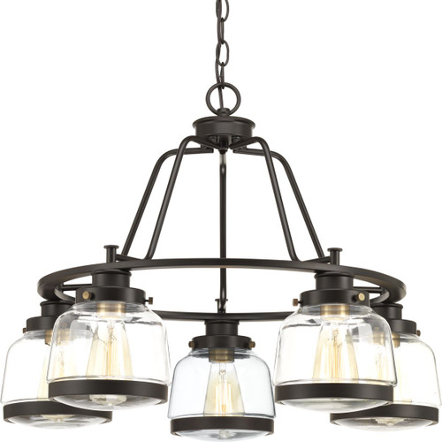 Glayse Collection Five-Light Antique Bronze Clear Glass Luxe