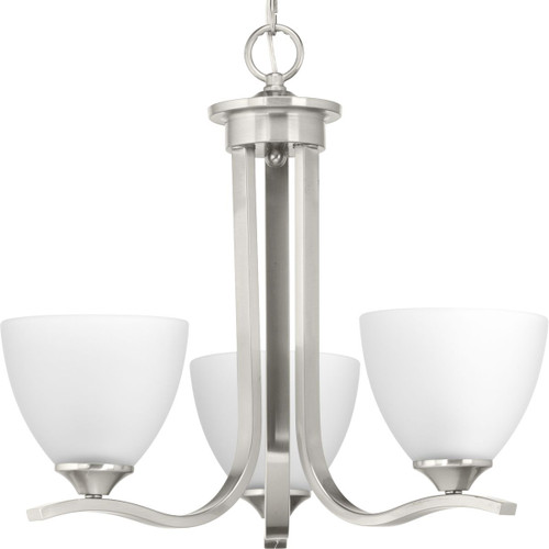 Progress Lighting Chandeliers Light - Laird Collection Three-Light Brushed Nickel Etched Glass Traditional Chandelier Light - Model P400062-009