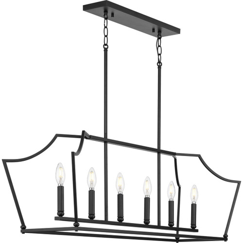 Lowery Collection Four-Light Matte Black Industrial Luxe Linear