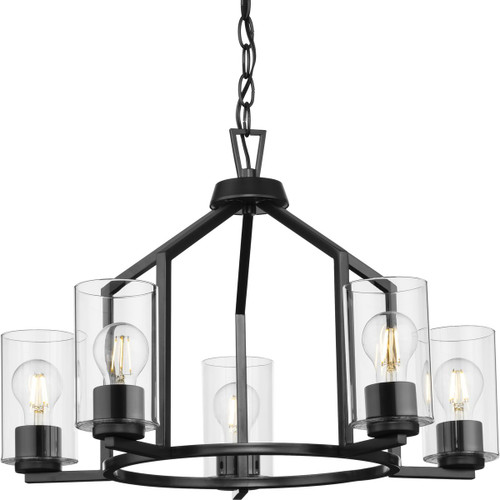 Progress Lighting Chandeliers Light - Goodwin Collection Five-Light Matte Black Modern Farmhouse Chandelier - Model P400316-31M