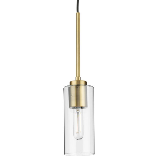 Progress Lighting Pendants Light - Cofield Collection One-Light Vintage Brass Transitional Pendant - Model P500403-163