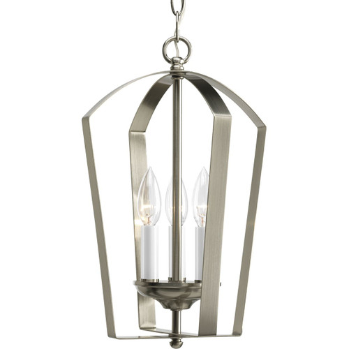 Progress Lighting Outdoor Light - Pembroke Collection Three-Light 21.5" Matte Black Coastal Outdoor Pendant with Mocha Rattan Accents and Seeded Glass Shade - Model P550127-31M