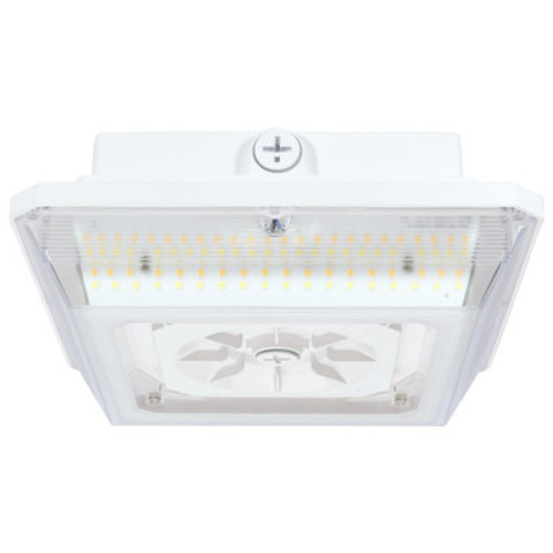 LED Wide Beam Canopy Light - Multi Watt Selectable 45/30/20W - 6288 Max Lumens - 120-277V - Color Temperature Selectable 30K/40K/50K - White Finish